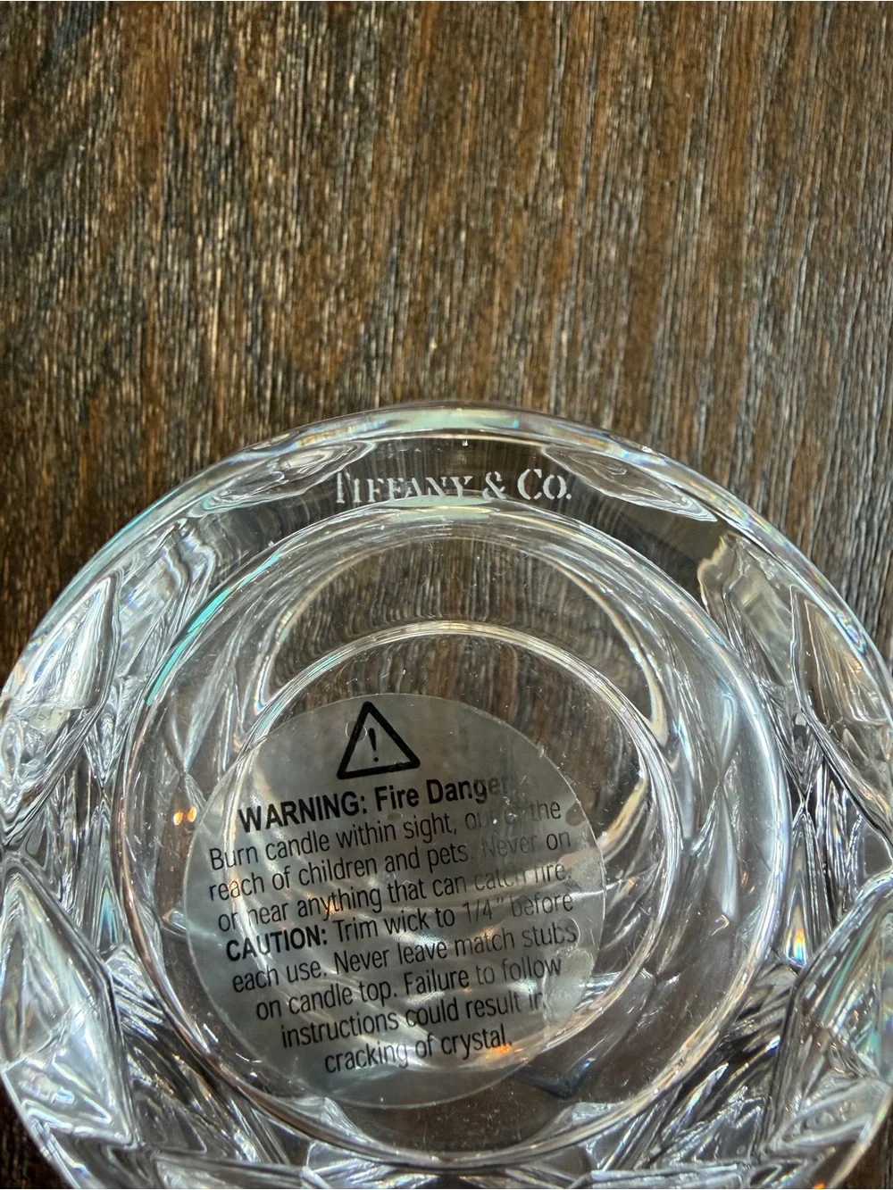 Tiffany & Co. Cut crystal votive holder